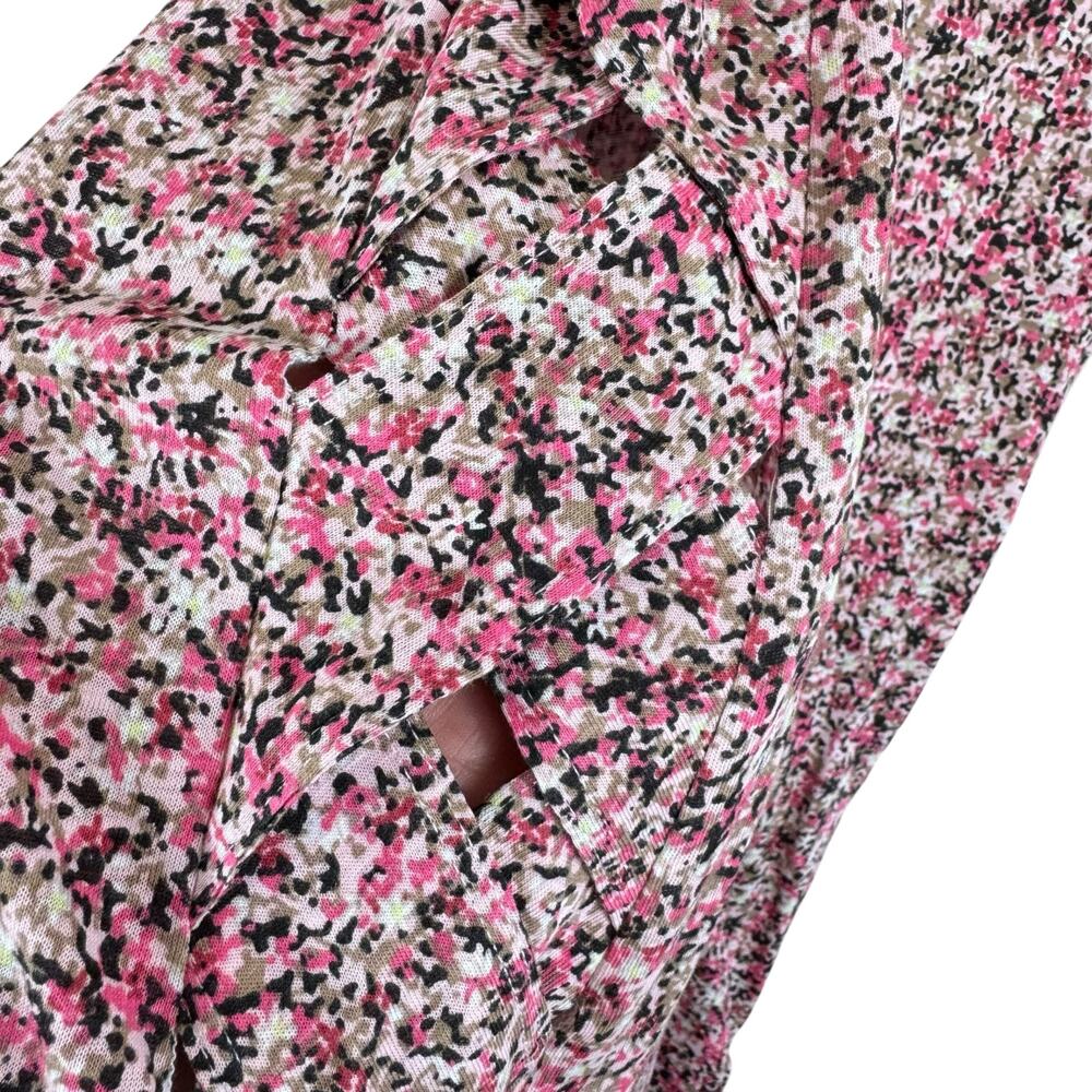 Kinesis Pink Floral Print Breathable Cotton Modal Stretchy Light Tank Top Sz XS - Picture 4 of 6